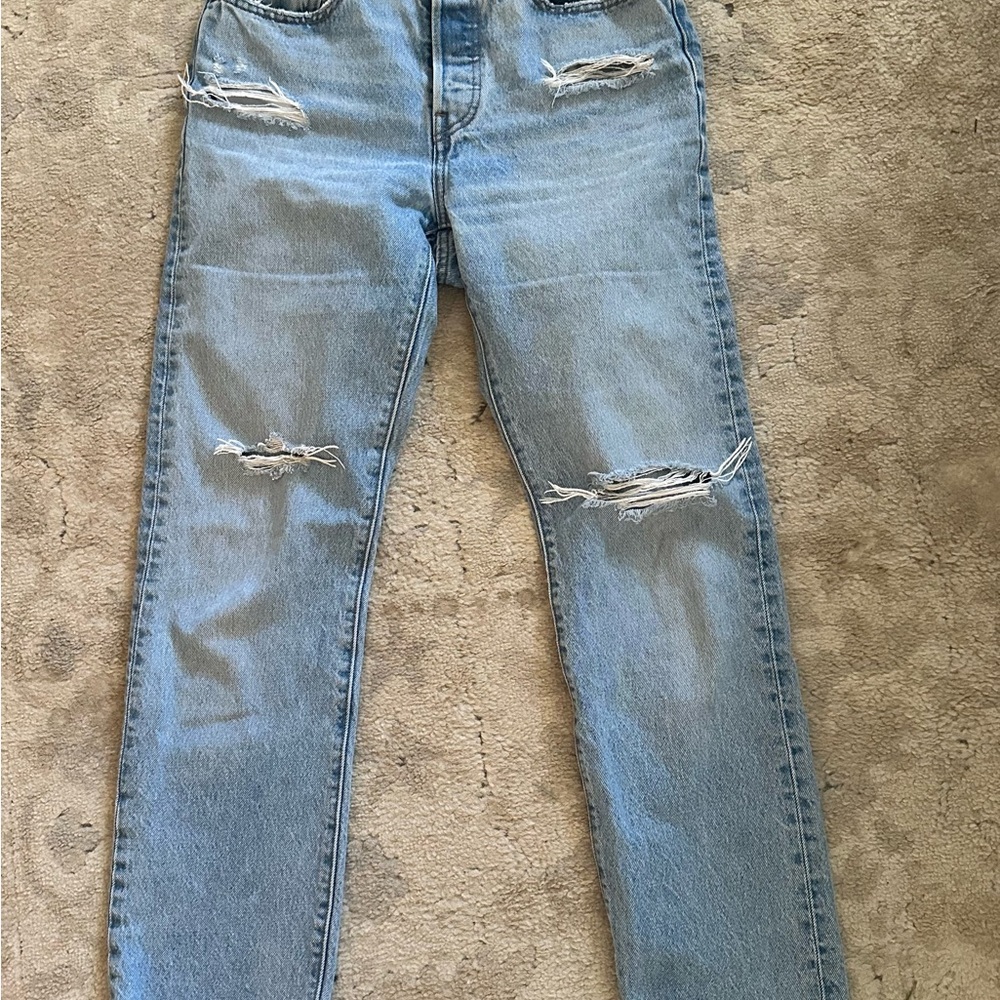 Levi's Classic Blue Denim Jeans 501 Straight Leg